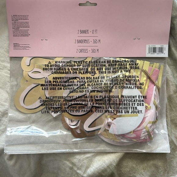 Last Fling Before the Ring Banner - Pink and Gold - Picture 2 of 2